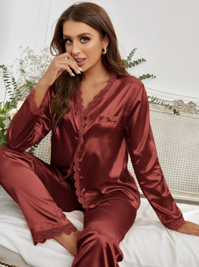 LuxeSilk Satin Pyjama Set - Eleganz und Komfort für Frauen