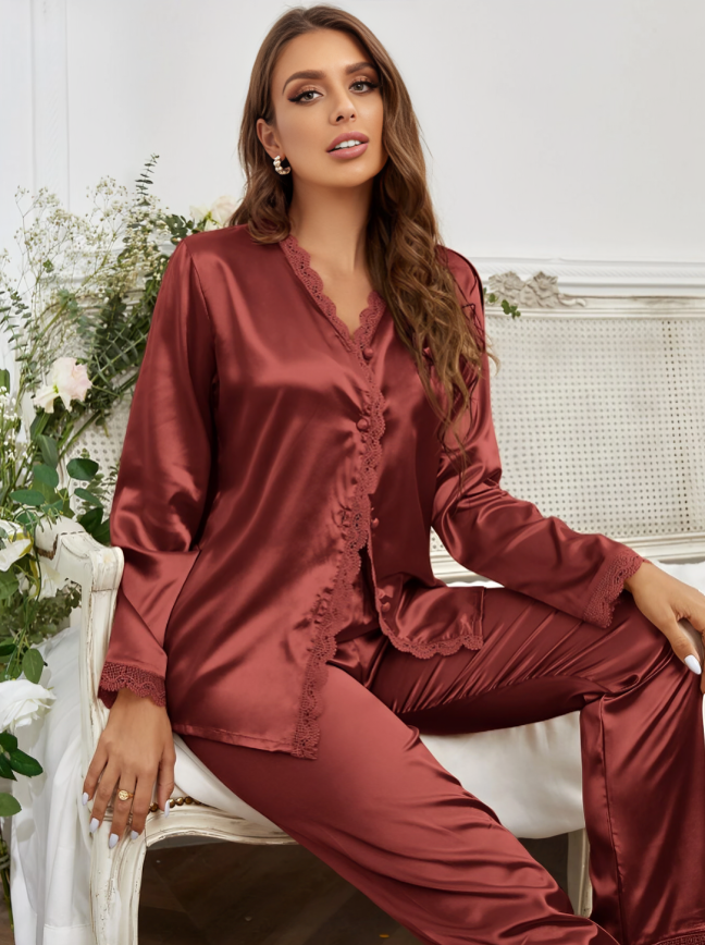 LuxeSilk Satin Pyjama Set - Eleganz und Komfort für Frauen